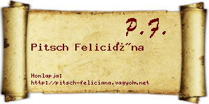 Pitsch Feliciána névjegykártya